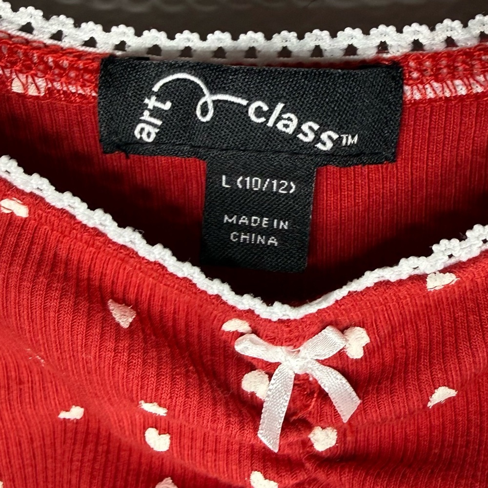 Art Class Red Dress with Heart Pattern - Picture 3 of 5